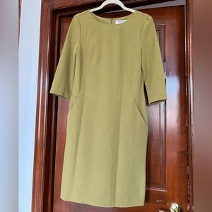 Never worn - MM. Laflaur Etsuko dress with pockets, olive green, size 8